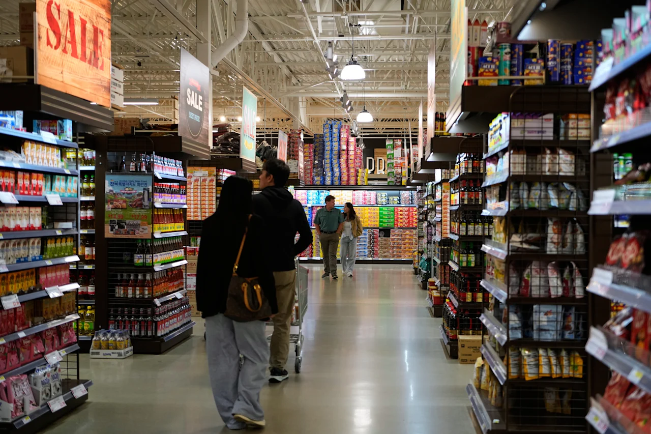 grocery shopping ap photo