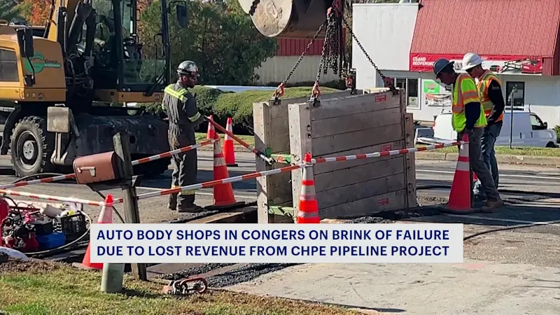 Story image: Heartbreak along Route 9W: Congers auto shops close to failure as pipeline work blocks them from customers