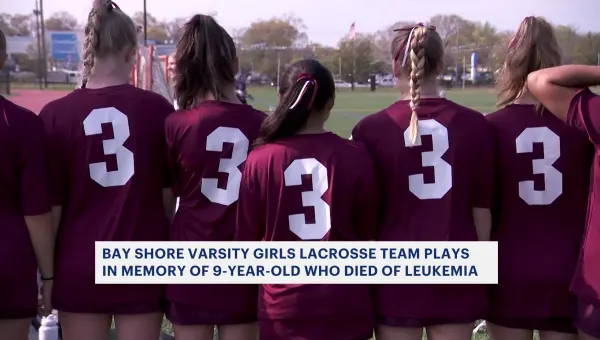 Bay Shore HS varsity girl's lacrosse team 'Play For Pearl' in memory of 9-year-old
