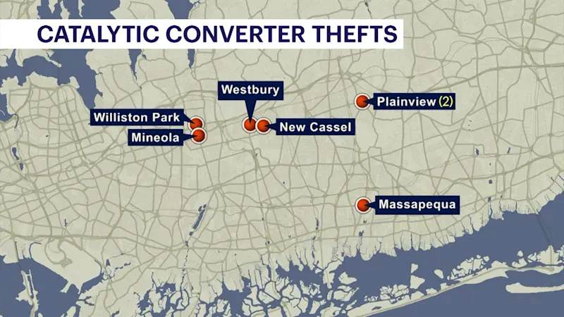Story image: Long Island residents worried after a string of people stealing from cars and catalytic converter thefts