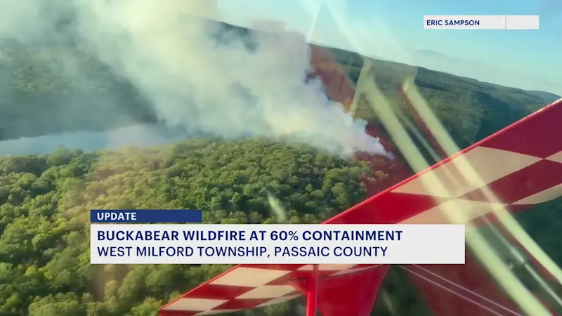 Story image: West Milford wildfire burns at least 185 acres, is 60% contained