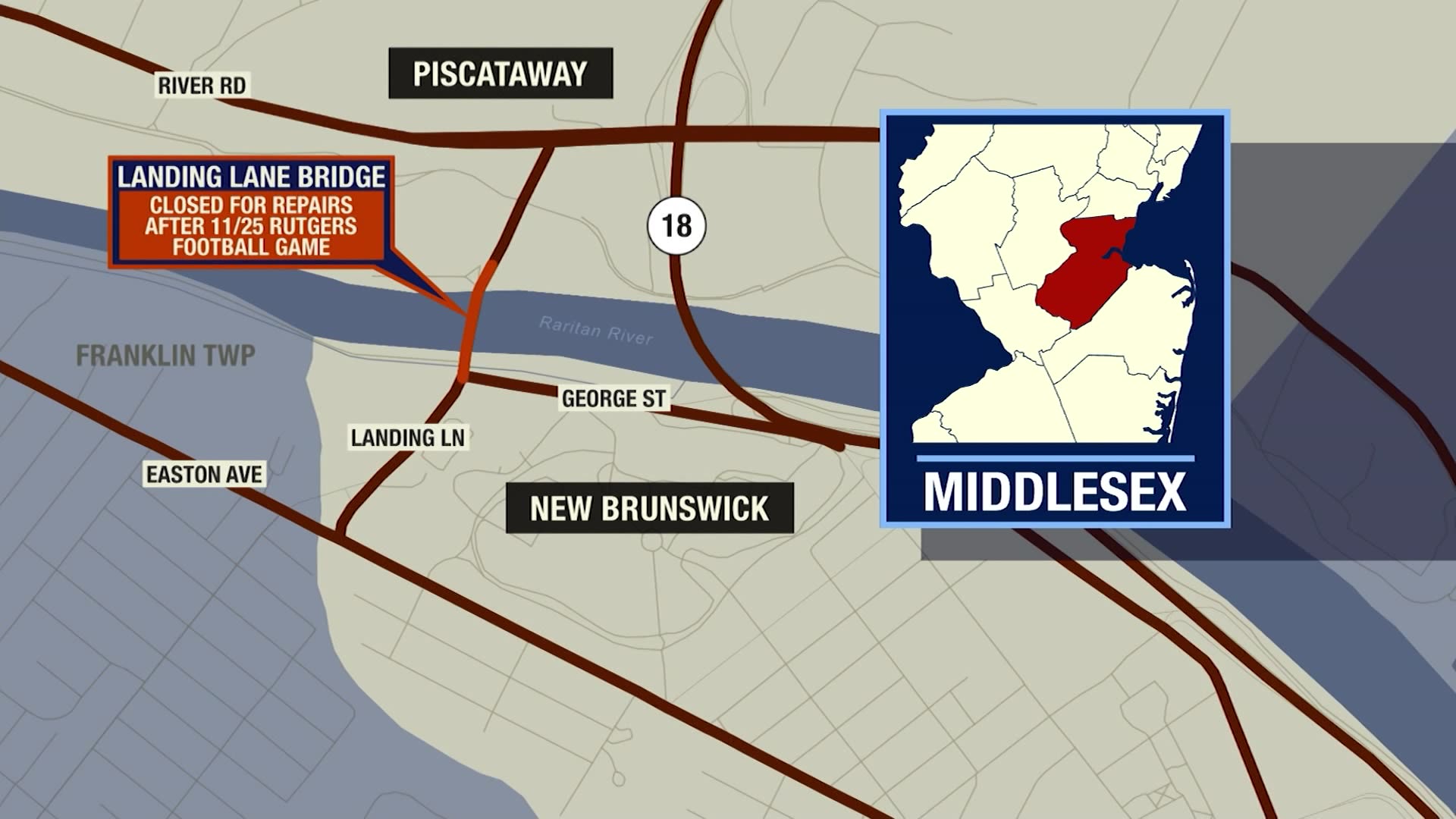 Piscataway’s Landing Lane Bridge to close for up to 5 weeks