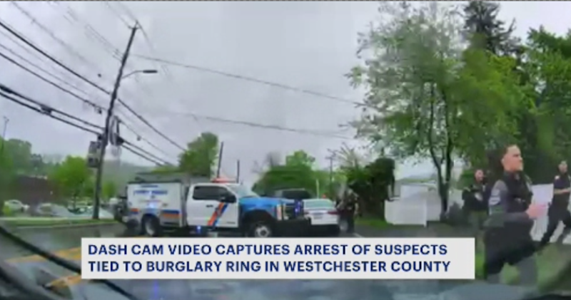 Story image: Dashcam video shows arrest of four burglary suspects in Pleasantville