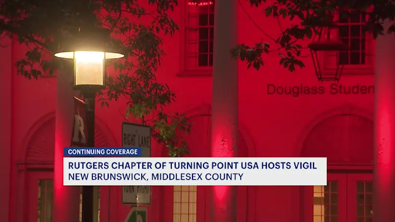 Story image: Rutgers students mourn the death of Charlie Kirk with vigil