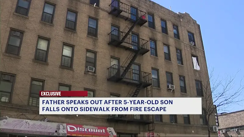 Story image: 5-year-old with autism plummets multiple stories from fire escape in Morrisania while parents were sleeping