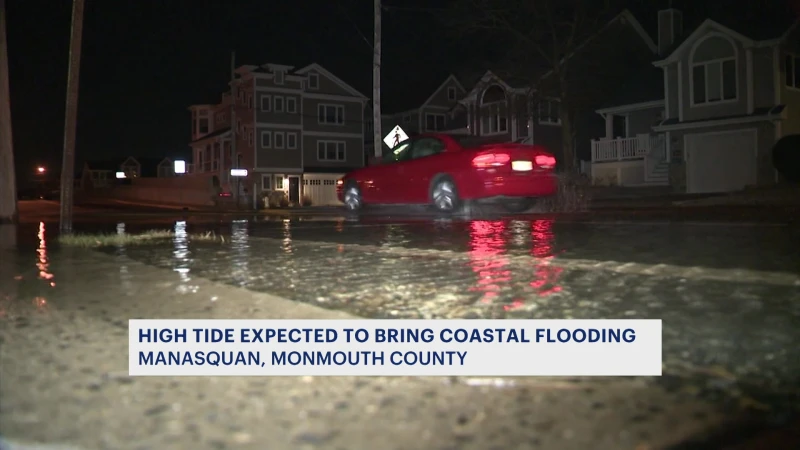 Story image: Parts of the Jersey Shore experience coastal flooding due to strong winds and high tide