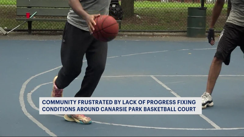 Story image: Conditions at Canarsie Park basketball court continue to suffer