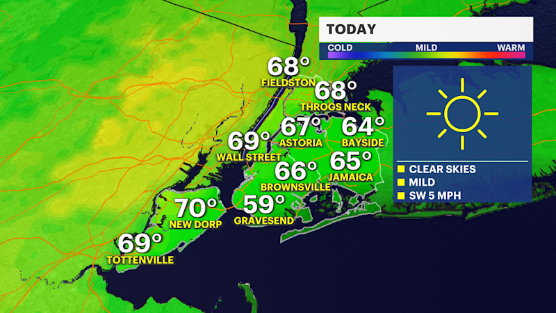 Story image: After record high temperatures on Tuesday, a return to more March-like weather is on the way for Brooklyn