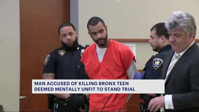 Story image: Man accused of killing Bronx teen deemed mentally unfit to stand trial