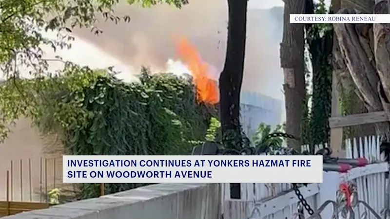 Story image: Investigation into Yonkers chemical spill, warehouse fire continues Wednesday morning