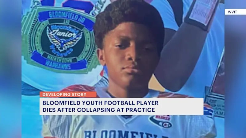 Story image: Bloomfield youth football player dies after collapsing during practice 