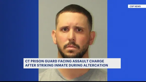 Officials: Connecticut prison guard facing assault charges after allegedly hitting inmate