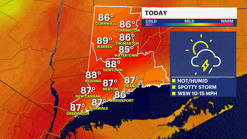 Story image: STORM WATCH: Hot and humid with scattered storms in Connecticut