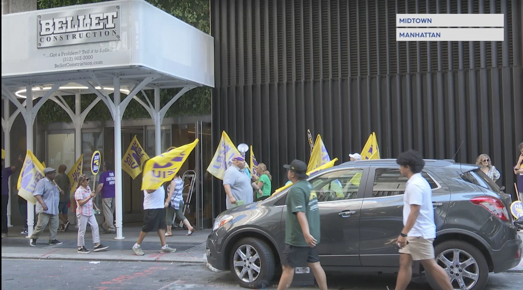 Midtown construction workers strike over collective bargaining rights