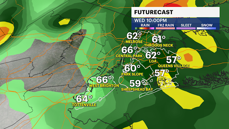 Story image: WEATHER TO WATCH: Mild with storms today before a dramatic drop in temps return in Brooklyn