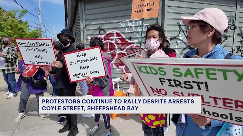 Story image: Protests continue in Sheepshead Bay over planned homeless shelter as residents demand affordable housing