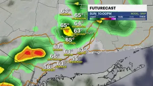 Warm, sunny afternoon in Connecticut; isolated showers this evening