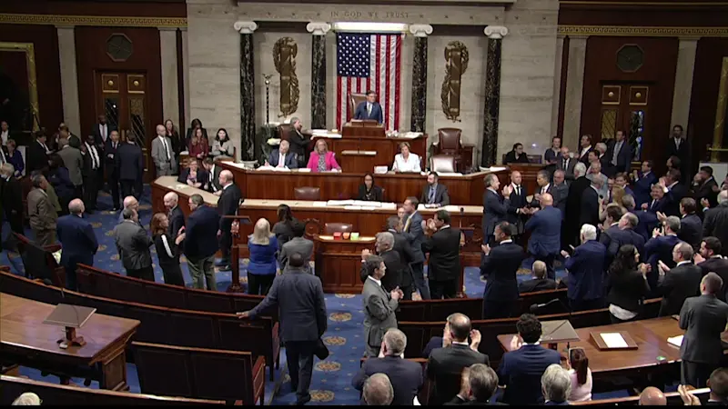 Story image: House Republicans pass Trump bill, Senate Democrats oppose