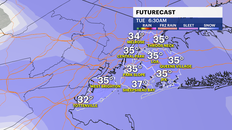 Story image: STORM WATCH: Brisk and bright today in The Bronx; wintry mix expected to impact holiday travel