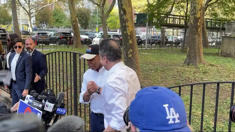 Story image: Adams endorses Cuomo in NYC mayoral race as former governor calls Mamdani an 'existential threat'