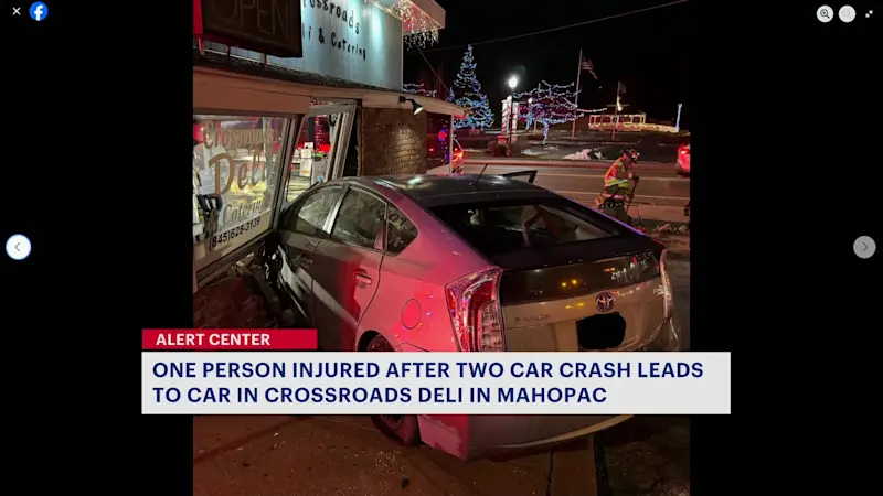 Story image: 2-car crash sends vehicle into Mahopac deli