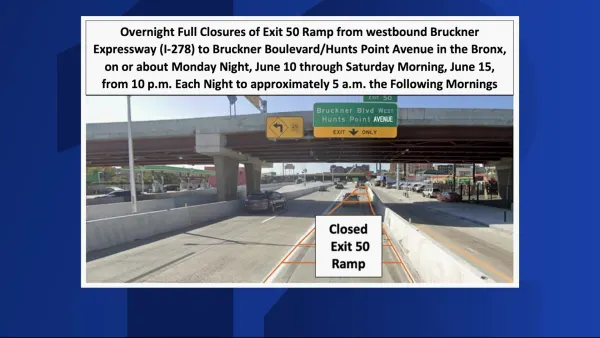 Portion of Bruckner Expressway to be closed during overnight hours beginning June 10