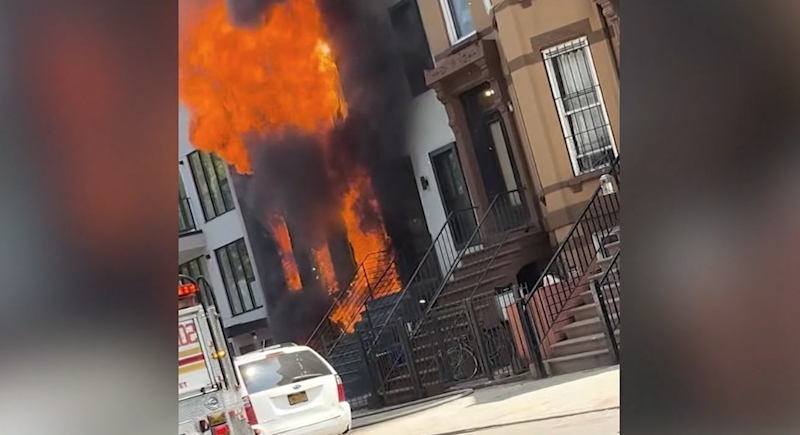 Story image: Man arrested after massive Bed-Stuy apartment building fire deemed arson