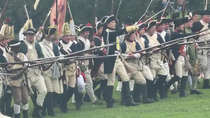 Story image: Battle of Brooklyn 250th anniversary reenactment draws hundreds to Prospect Park