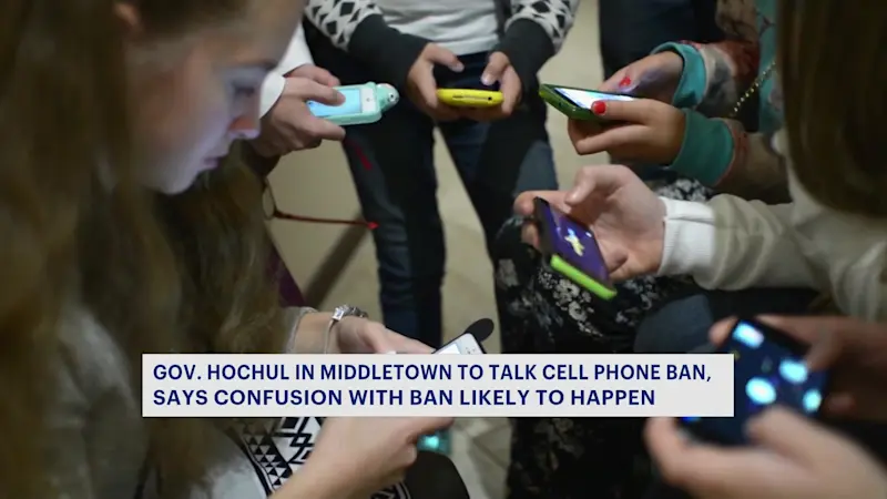 Story image: Hochul warns of back-to-school disruptions as school districts begin new 'no cellphones' policy
