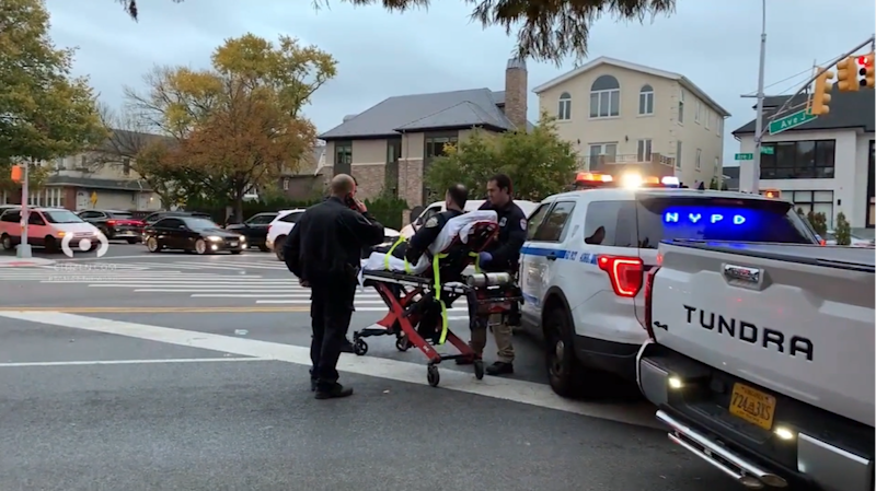 Story image: Citizen app video shows officer wheeled into ambulance after Midwood crash