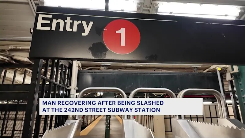 Story image: Man slashed in abdomen at 242nd Street subway station during rush hour