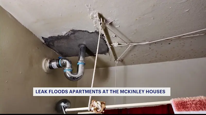 Story image: Leak floods apartments at the McKinley Houses in Morrisania