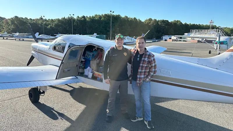 Story image: Jersey Proud: NJ duo makes flights south to aid Hurricane Helene victims