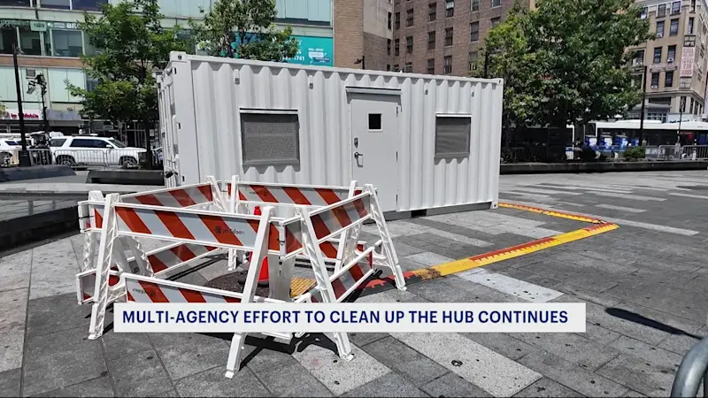 Story image: Mayor Adams speaks on multiagency effort to clean up 'The Hub'
