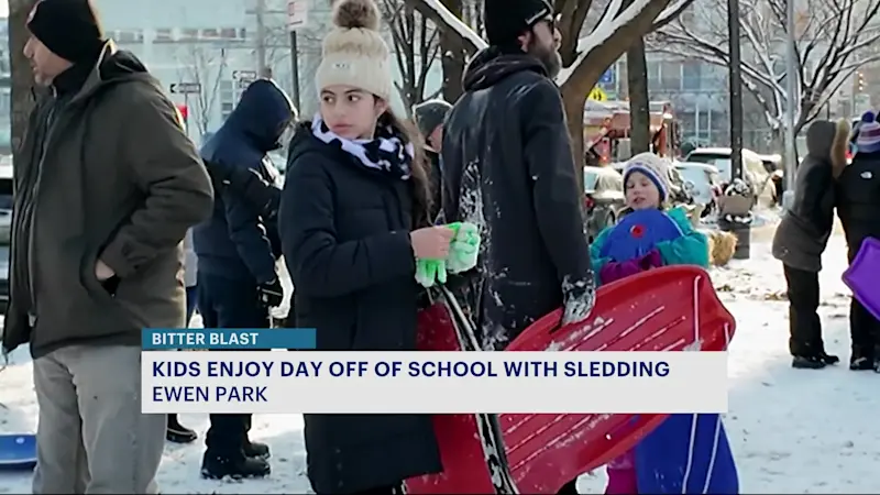 Story image: Kids take advantage of snow day in Riverdale 