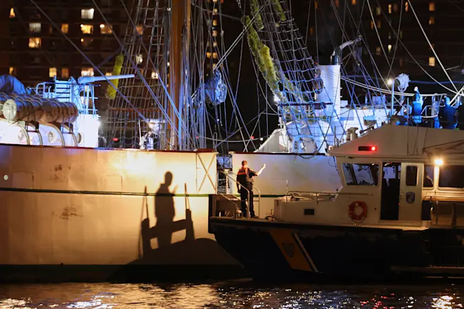 Story image: ‘It hit the Brooklyn Bridge.’ FDNY dispatch calls capture tense moments after Mexican navy ship crash 