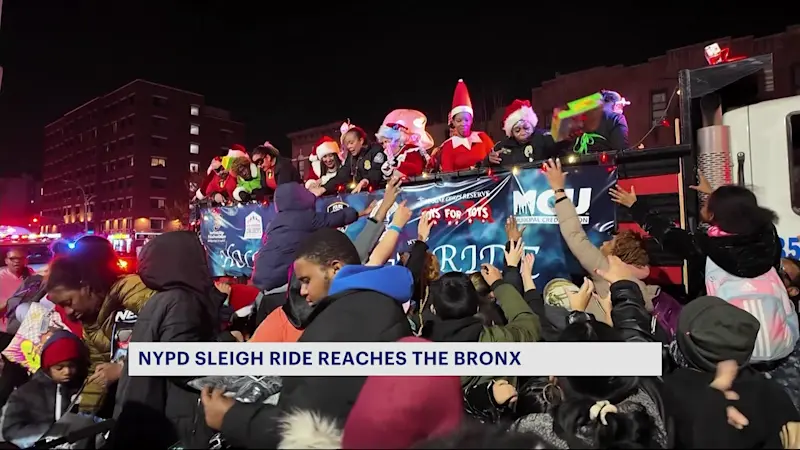 Story image: NYPD brings holiday cheer to the Bronx with annual sleigh ride