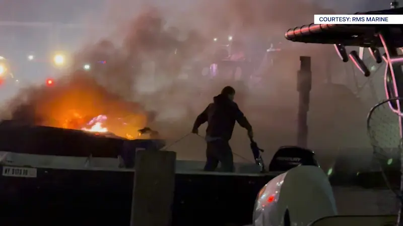 Story image: Restaurant, nearby boats catch fire in Seaford