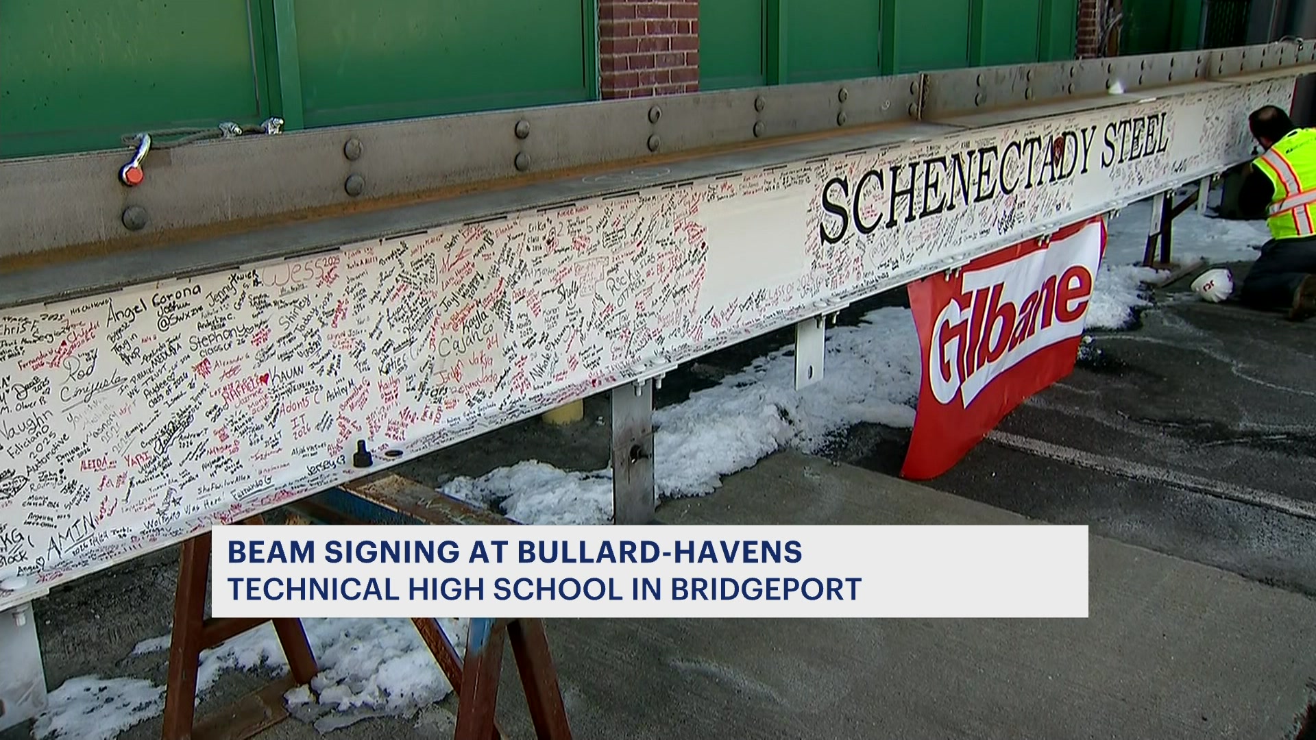 Officials attend beam signing at new Bullard-Havens Technical High 