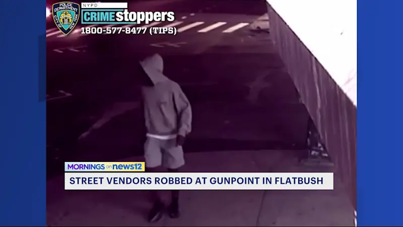 Story image: Street vendors robbed at gunpoint in Flatbush; suspect on the run