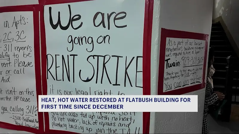 Story image: Tenants on rent strike after going without heat, hot water since December