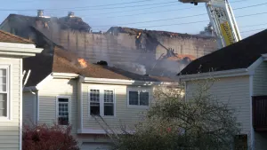 Heavy smoke and flames captured on video during Chester fire at Whispering Hills