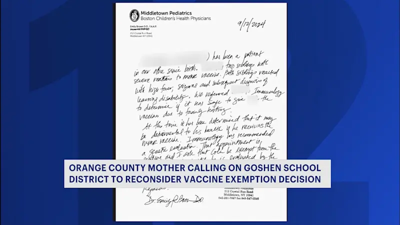 Story image: Mother calls on Goshen School District to reconsider son’s MMR medical vaccine exemption