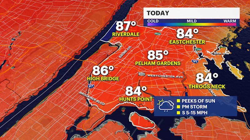 Story image: Showers today, plenty of sunshine tomorrow in The Bronx