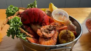 Enjoy fresh seafood and breathtaking views at the Brooklyn Crab