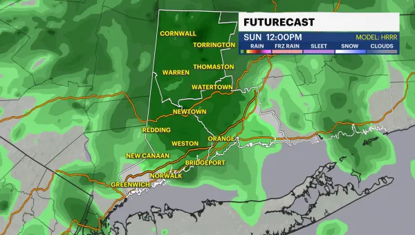 Rain throughout Sunday for Connecticut