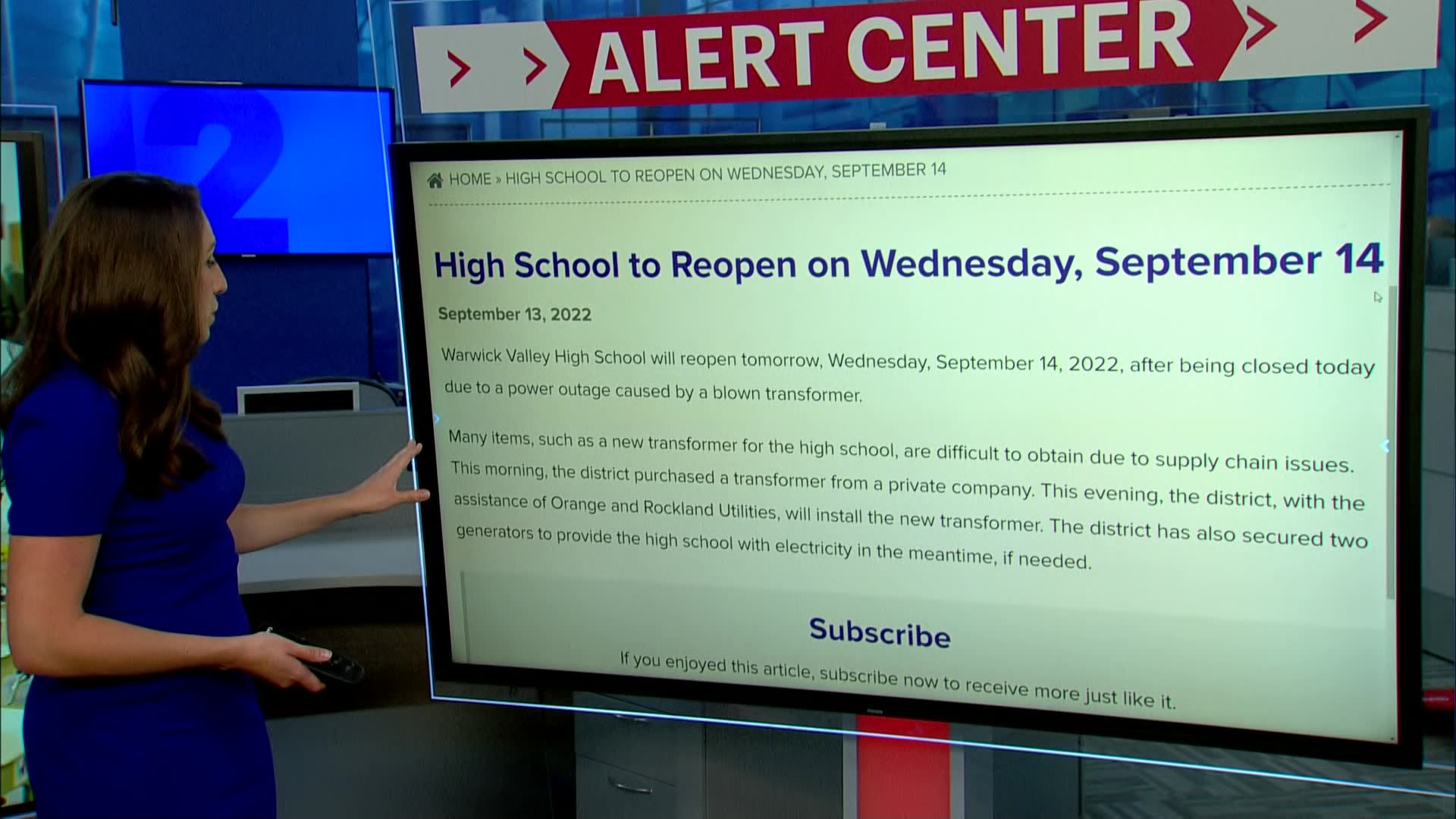 Warwick Valley High School reopens after blown transformer Warwick Valley High School reopens after blown transformer