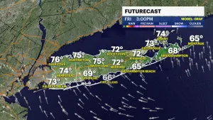 Sunny and nice today; showers develop for the weekend