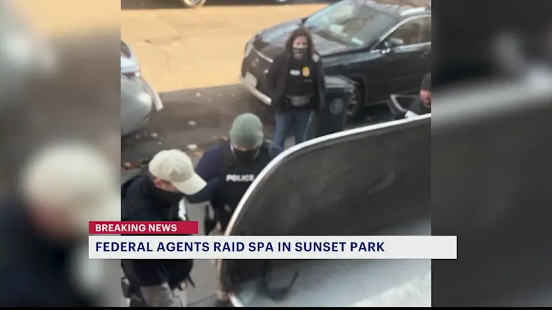 Story image: Federal agents raid Sunset Park spa 3 days after violent robbery