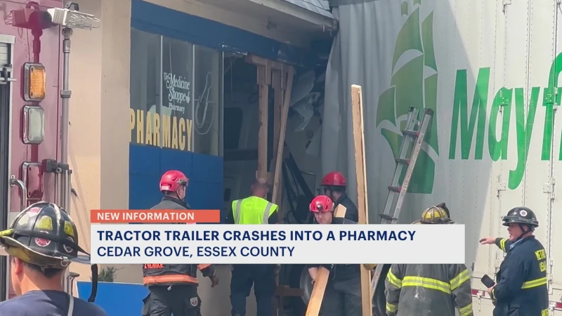 Story image: Police: 2 people injured when tractor-trailer crashes into Cedar Grove pharmacy